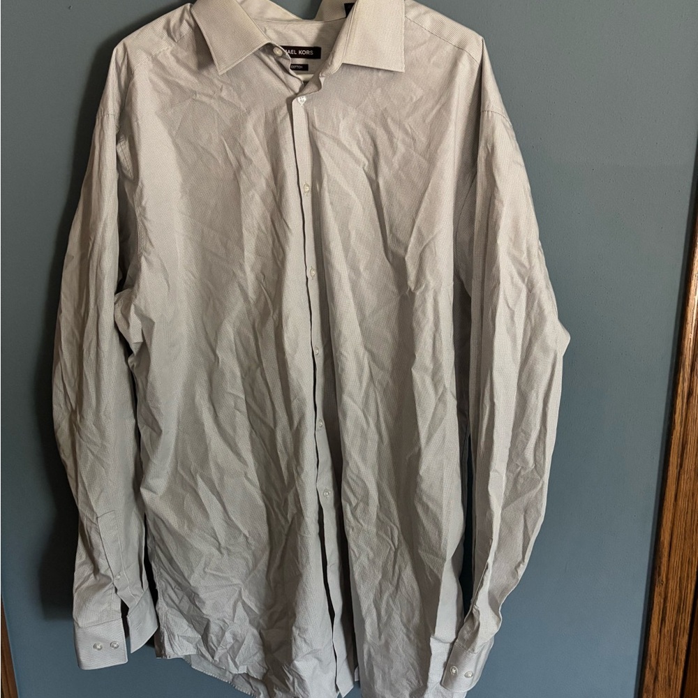Michael Kors Gray Checkered Shirt